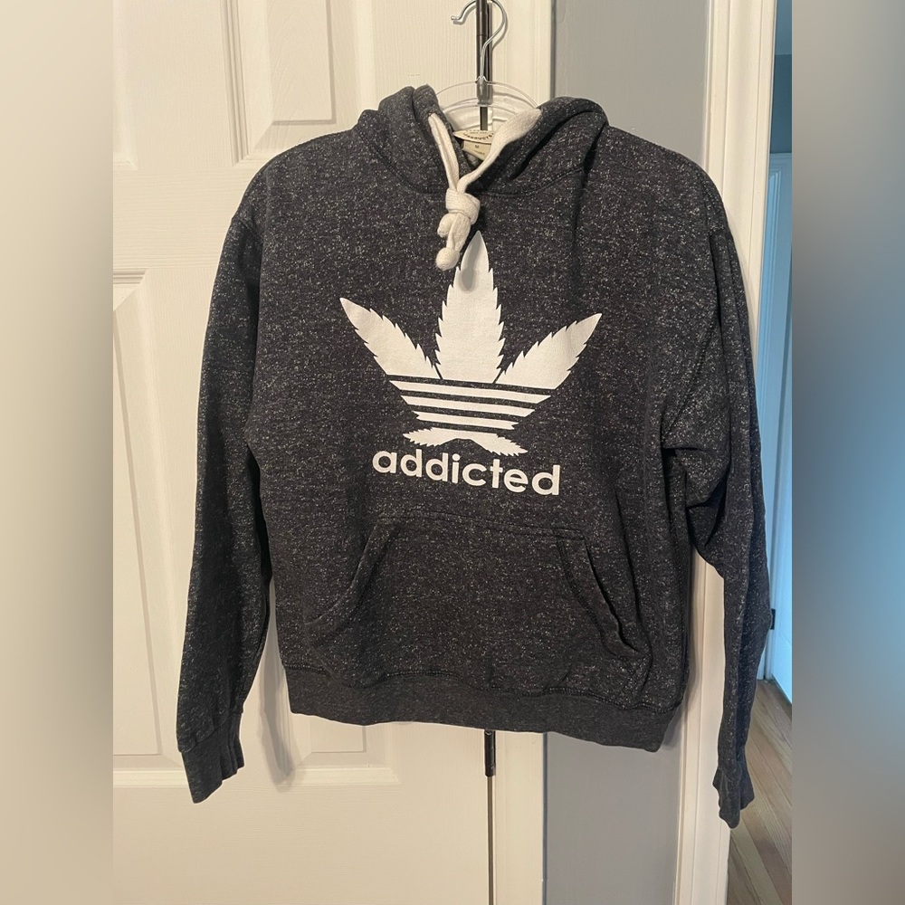 Men’s Dark Gray Hooded Sweatshirt with White Logo